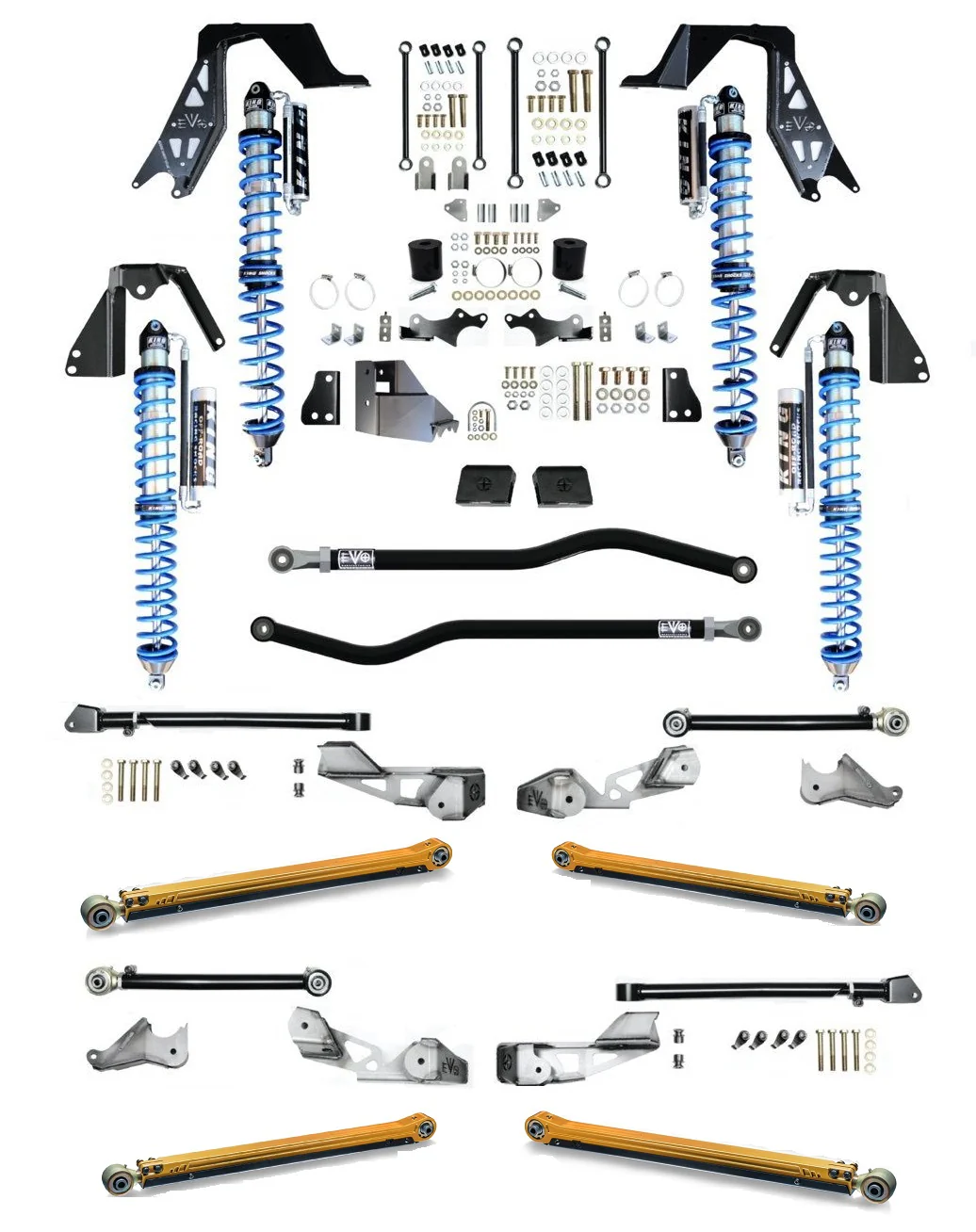 JLU (4-Door) GAS 3-5 INCH LIFT KING 2.5 INCH COILOVER PRO SUSPENSION SYSTEMS JEEP WRANGLER - Image 10