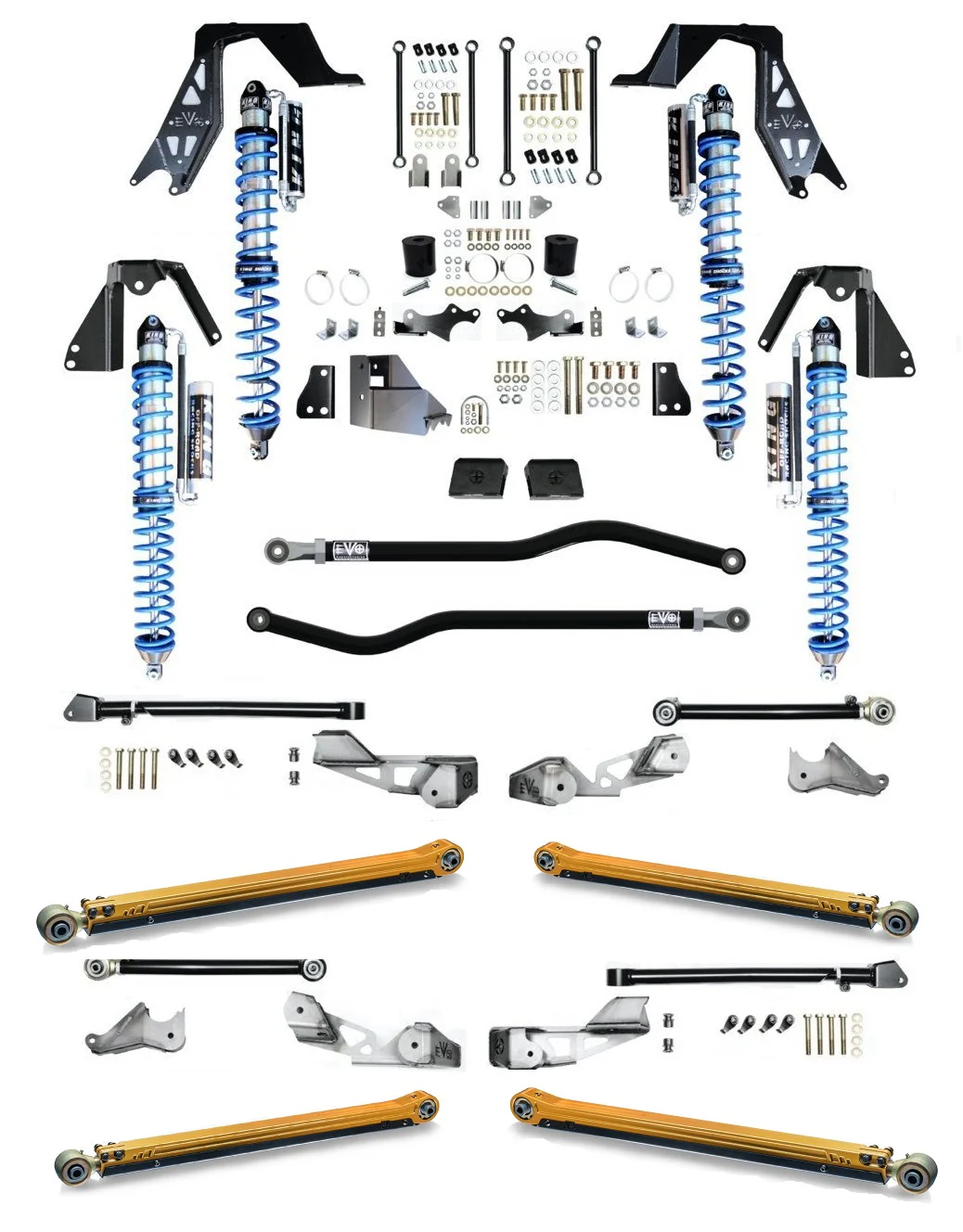 JLU (4-Door) GAS 3-5 INCH LIFT KING 2.5 INCH COILOVER PRO SUSPENSION SYSTEMS JEEP WRANGLER - Image 4