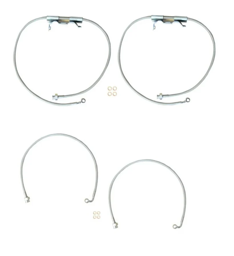 FRONT and Rear BRAKE LINE HOSE PAIR FOR 2.5-6.5" LIFT FOR JL/JLU