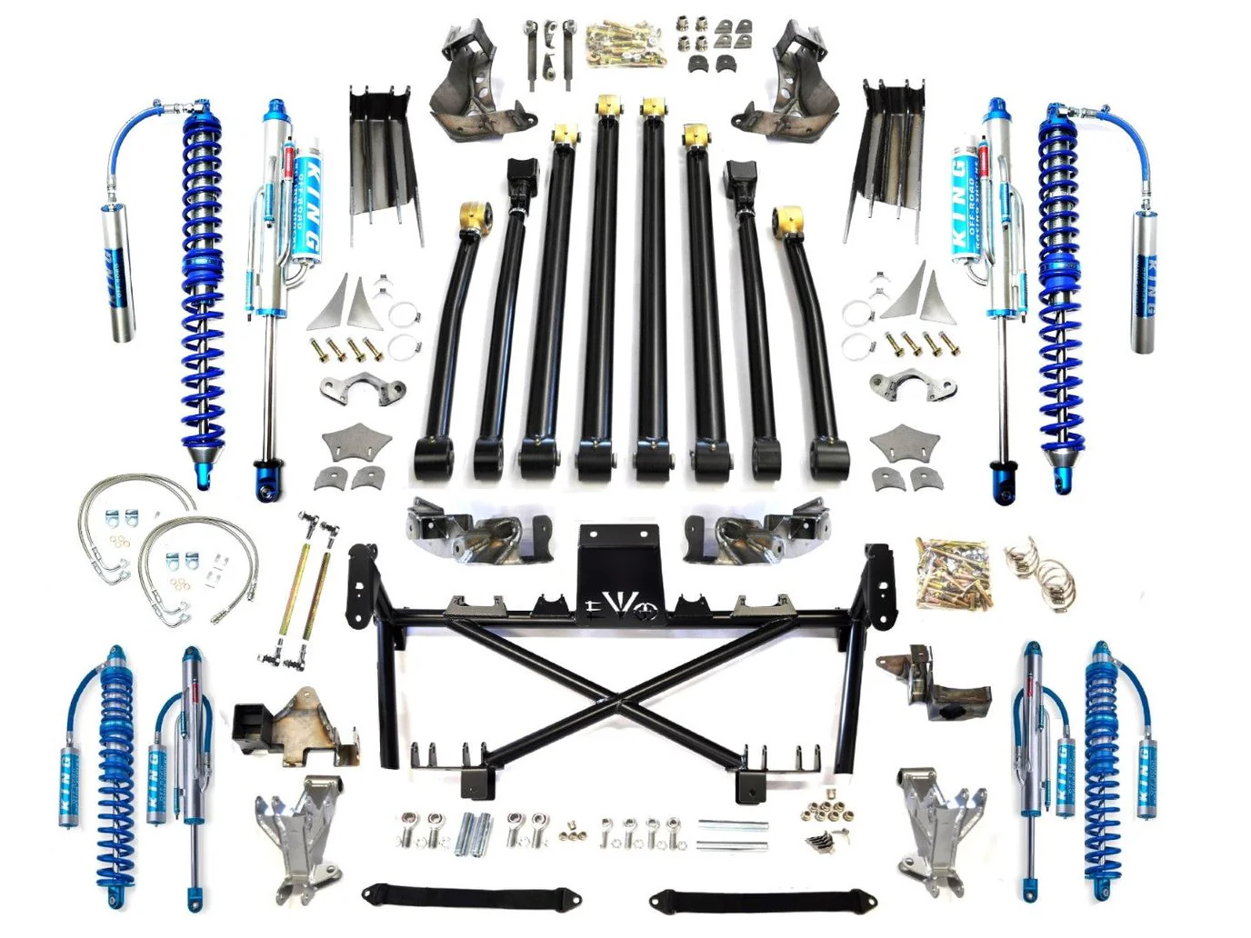 JK JKU EVO 3-5 INCH LIFT DOUBLE THROW DOWN KING COILOVER BYPASS CANTILEVER HIGH CLEARANCE LONG ARM ( AFTER MARKET AXLE ) SUSPENSION JEEP WRANGLER