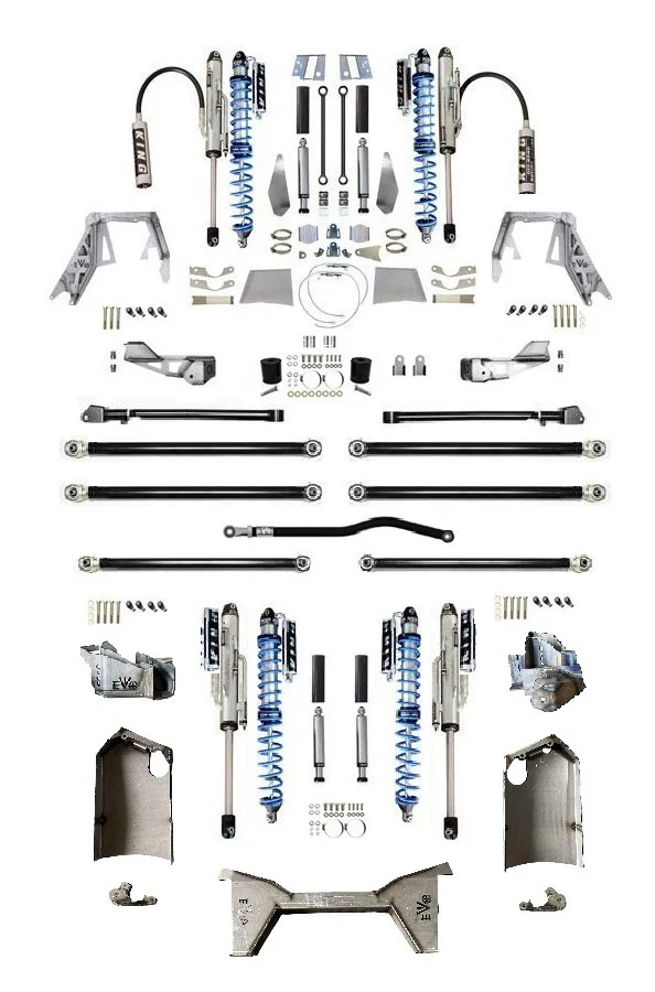 JLU KING Front 2.5 Inch Double Throwdown Rear 2.5/3.0 Inch Coil over Bypass Triangulated Long Arm PRO PLUS, BLACK, 4 Door 2.0 or 3.6L or 392 JEEP WRANGLER - Image 4